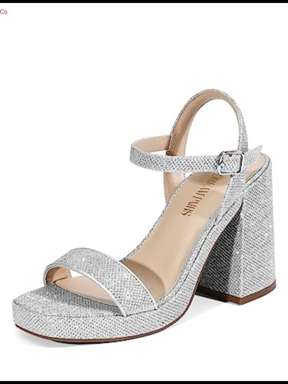 Women's Block Heel Platform Sandal with Ankle Strap and Open Toe
